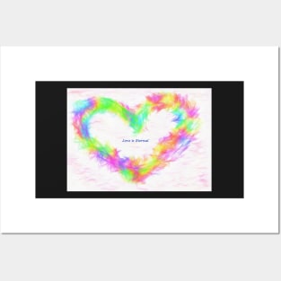 Flaming Rainbow Heart Posters and Art